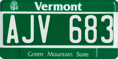 VT license plate AJV683