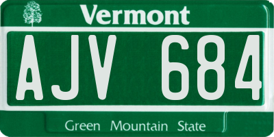 VT license plate AJV684