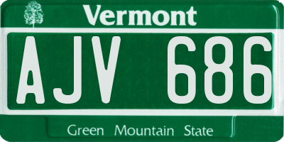 VT license plate AJV686