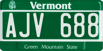 VT license plate AJV688