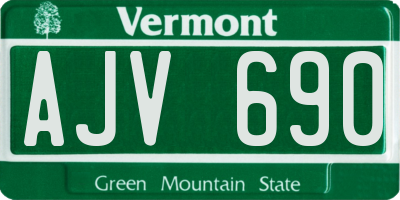 VT license plate AJV690