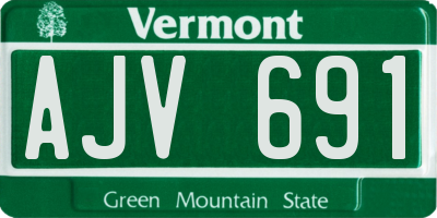 VT license plate AJV691