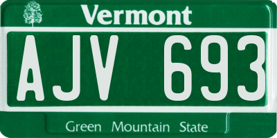 VT license plate AJV693