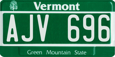 VT license plate AJV696