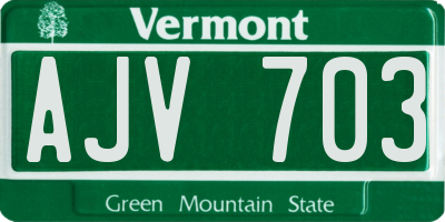 VT license plate AJV703