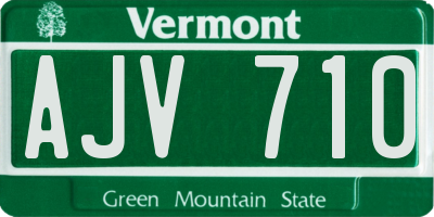 VT license plate AJV710
