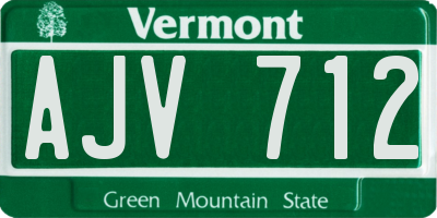 VT license plate AJV712