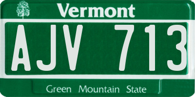VT license plate AJV713