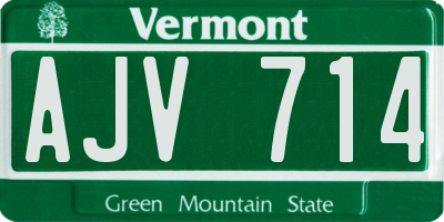 VT license plate AJV714