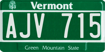 VT license plate AJV715