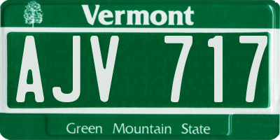 VT license plate AJV717