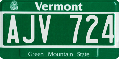 VT license plate AJV724