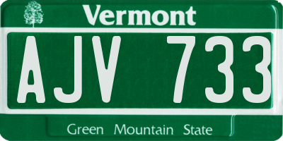 VT license plate AJV733
