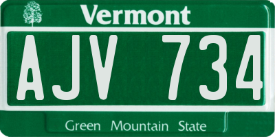 VT license plate AJV734