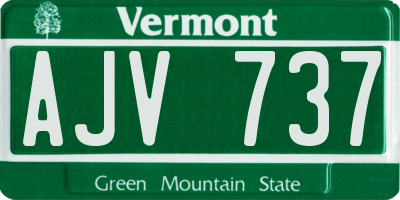 VT license plate AJV737