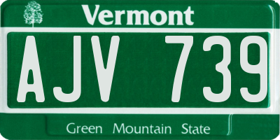 VT license plate AJV739