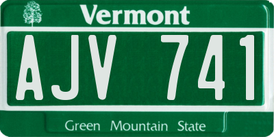 VT license plate AJV741