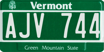 VT license plate AJV744