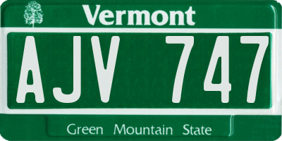VT license plate AJV747