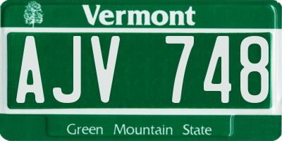 VT license plate AJV748