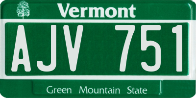 VT license plate AJV751