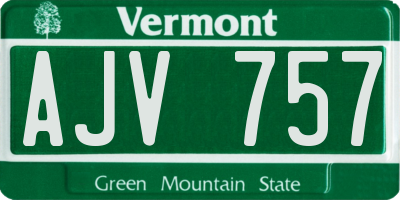 VT license plate AJV757