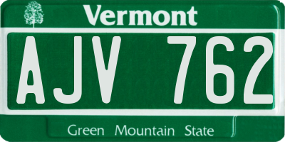 VT license plate AJV762