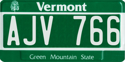 VT license plate AJV766