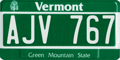 VT license plate AJV767