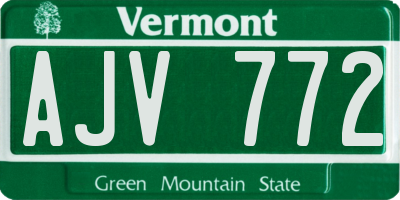 VT license plate AJV772