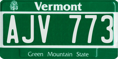 VT license plate AJV773