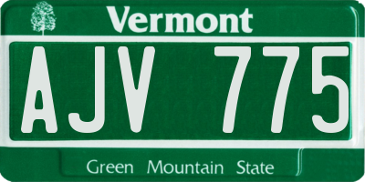VT license plate AJV775