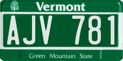 VT license plate AJV781
