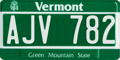 VT license plate AJV782