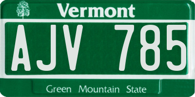 VT license plate AJV785