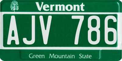 VT license plate AJV786