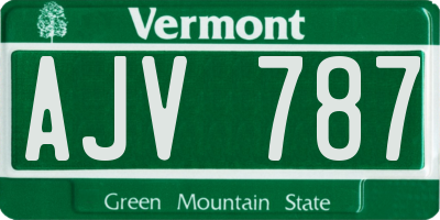 VT license plate AJV787