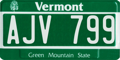 VT license plate AJV799