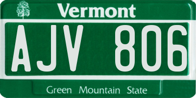 VT license plate AJV806
