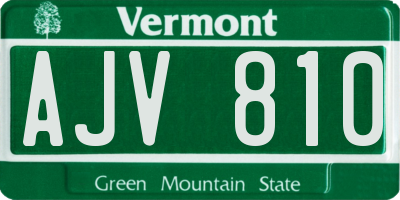VT license plate AJV810