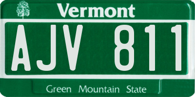 VT license plate AJV811