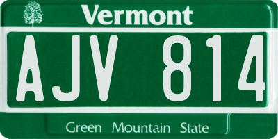 VT license plate AJV814