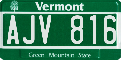 VT license plate AJV816