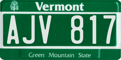 VT license plate AJV817