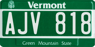 VT license plate AJV818
