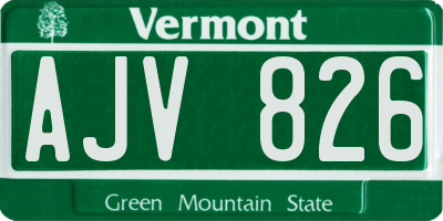VT license plate AJV826