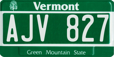 VT license plate AJV827