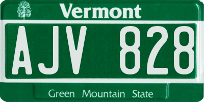 VT license plate AJV828