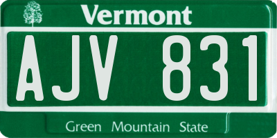 VT license plate AJV831