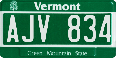 VT license plate AJV834